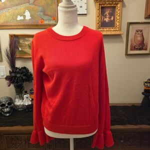 J.Crew Red Bell Sleeve Sweater